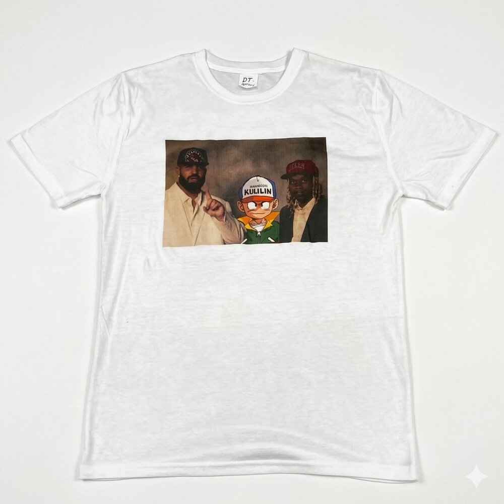 Drake X Lil Durk X Dragon Ball White Graphic Tee